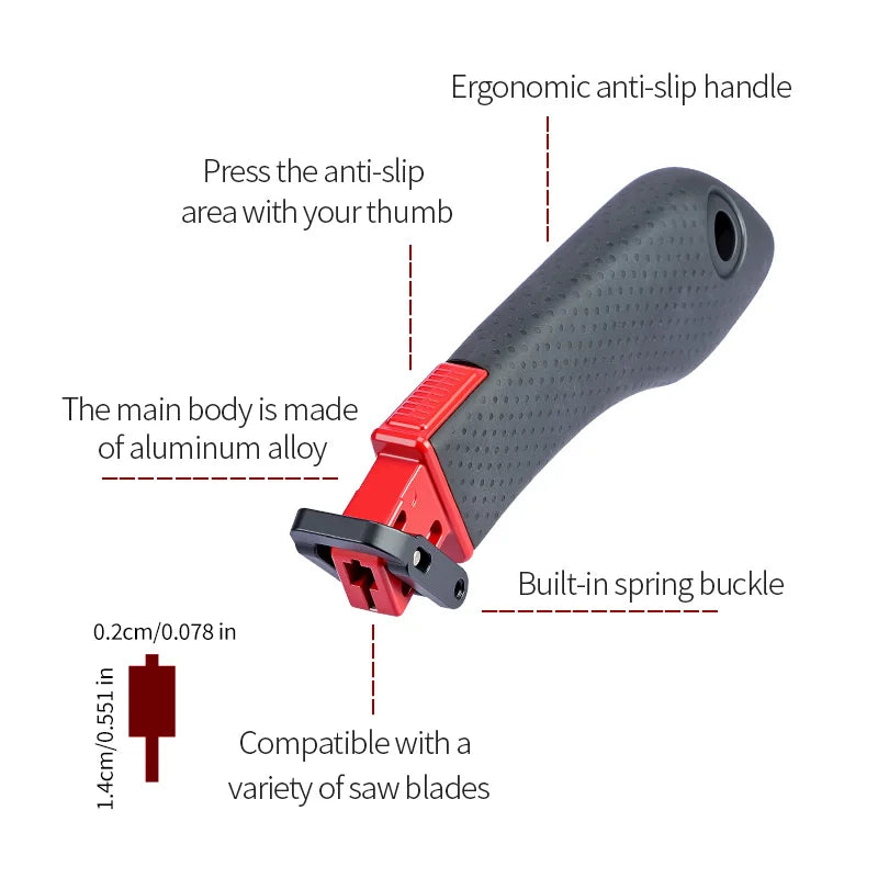 Reciprocating Saw Manual Handle Universal Interface Anti-Slip Comfort-Grip Handle Easy to Carry for Reciprocating Saw Blade