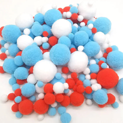 8-30mm Pom poms Multi-Colored Pompoms Soft Fluffy Puff Pompom Balls for Kid DIY Creative Craft Wedding Decor Sewing Supplies 