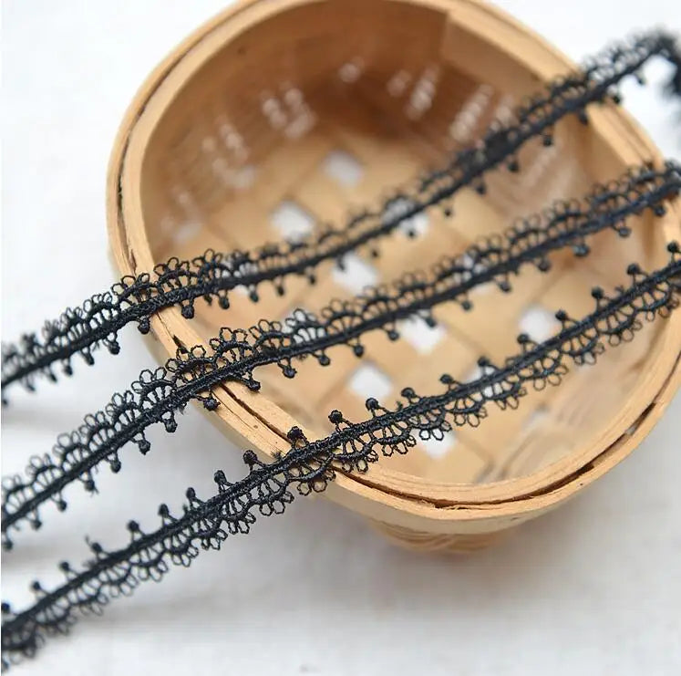 Lace Trim, Handmade Black White Lace Trim, 1 Yard Wide for Sewing, Vintage Style Trim for Scrapbooking, DIY Crafts and Embell
