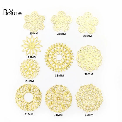 BoYuTe Filigree Mix Styles Metal Brass Stamping Butterfly Flower Filigree Findings DIY Hand Made Jewelry Accessories