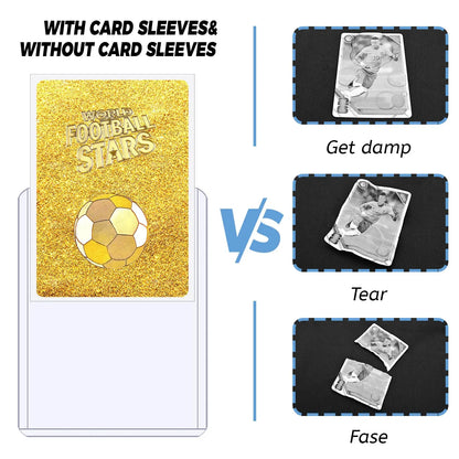 100-600pcs Card Sleeves Hard Soft Card Holder Covered With Protective Filmclear Trading Protectors For Pokmone Football Gamec