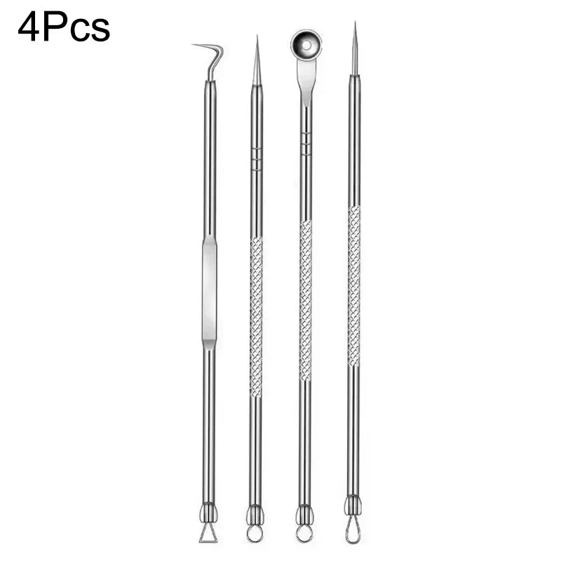 4-11Pcs Ingrown Hair Tweezers Acne Blackhead Removal Needles Black Dots Cleaner Deep Cleansing Pore Cleaner Face Skin Care To