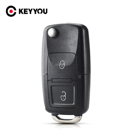 KEYYOU 2 Buttons Remote Flip Folding Car Key Shell for VW For Volkswagen MK4 Bora Golf 4 5 6 Passat Polo Bora Touran