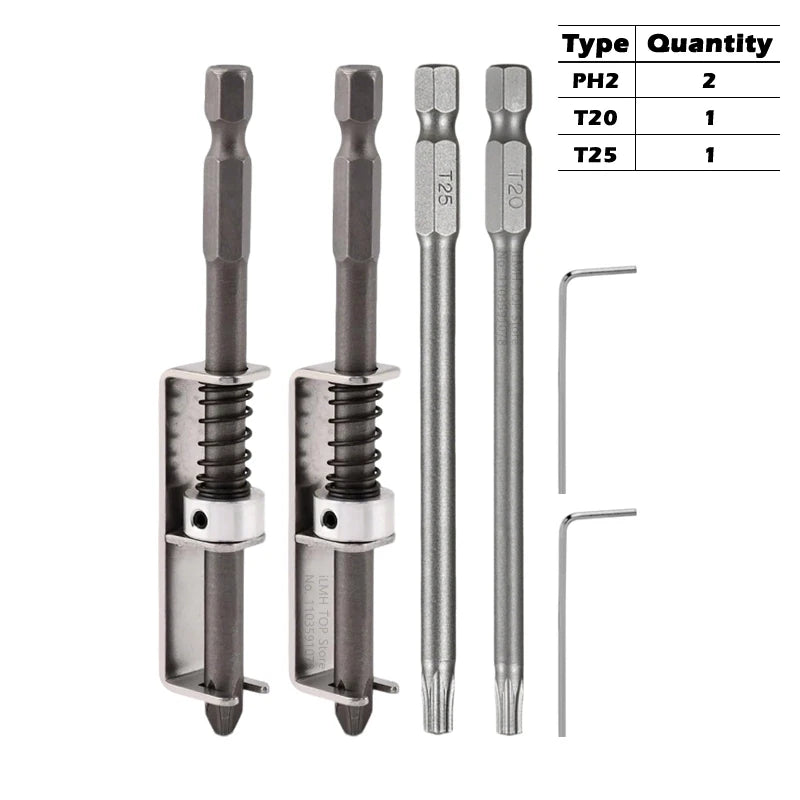 iLMH Spring-loaded Screw Holder Bit, Anti-Drop Screw Fixing Bit Power Tool Accessories, Drill Bit Holder for PH2 T20 T25 Scre