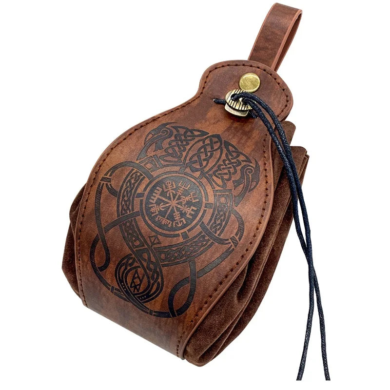 PU Leather Bag For DND Dice Game Tray 5 Celtic Designs Cute Drawstring Pouch For D&D Roleplaying RPG Gift Ideas Coin Purse - 