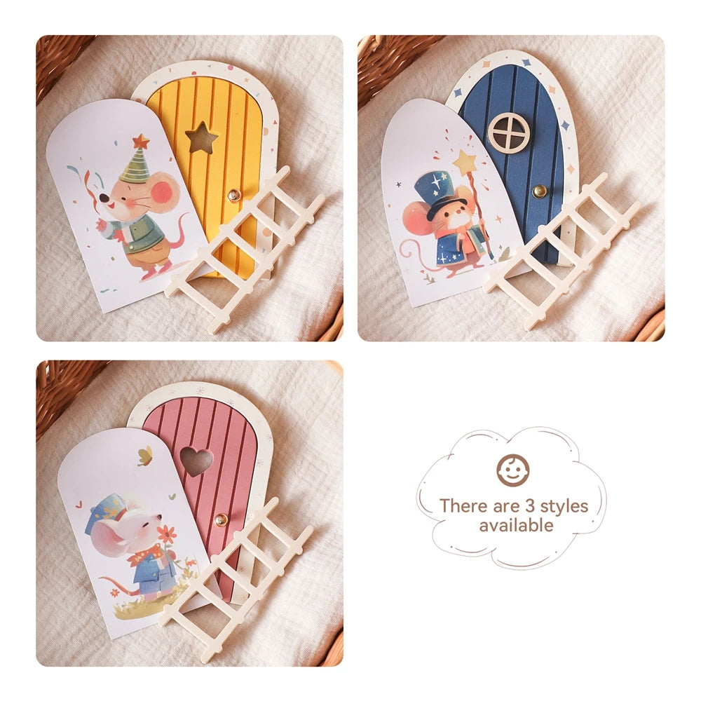 Baby Room Wooden Miniature Dollhouse Mini Home Fairy Elf Door Decorations Wood Wall Ornaments Outdoor Yard Garden Decor Craft