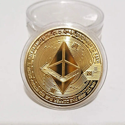 Ethereum Souvenir coins Imitation Gold Commemorative Collection Decoration Creative Antique Collectibles Metal Non currency -