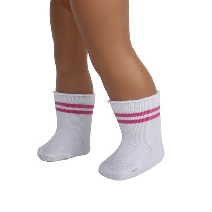 Doll Accessories Socks Heart Stripe Solid Color Knit Doll Socks For 43cm Baby New Born&18 inch American,OG Girl Doll Toy - BE