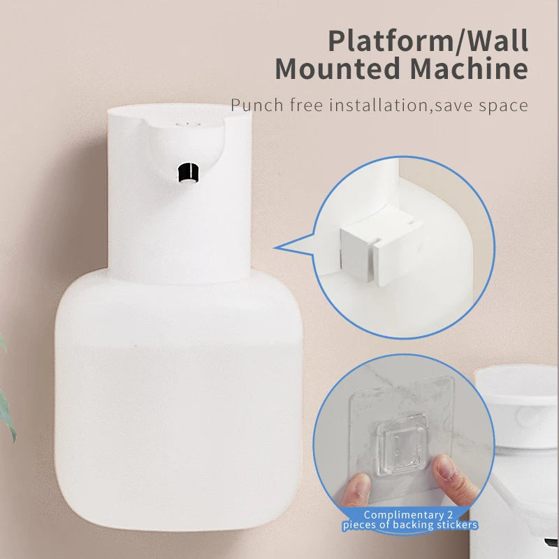 New Wall Mounted Automatic Soap Dispenser Foam Smart Hand Washing Machine 500ml Liquid Rechargeable Bathroom Induction Sensor
