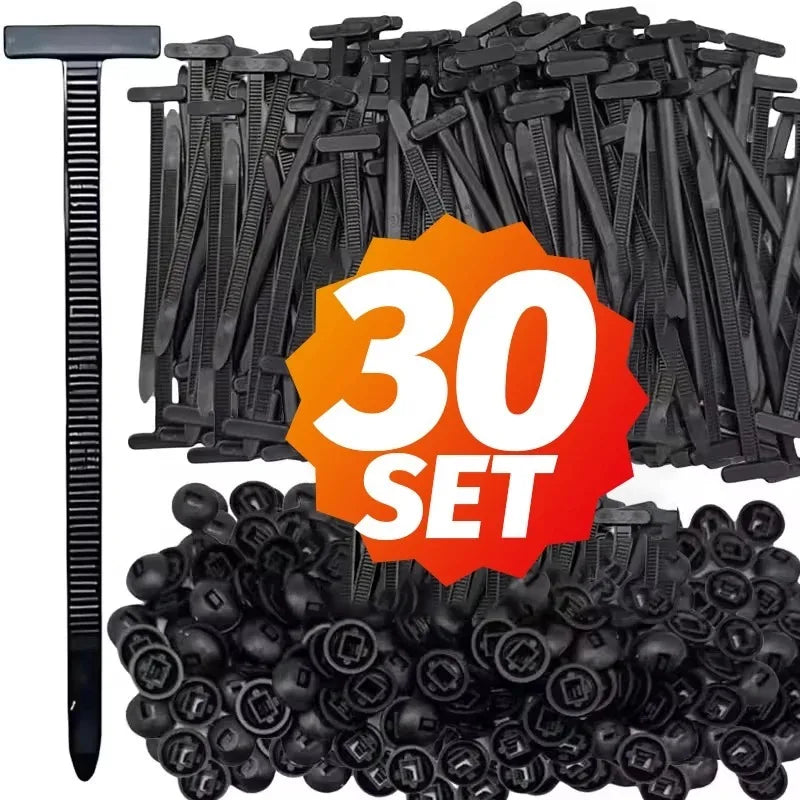 Nylon Cable Tie Buckle Heavy Duty Zip Ties with Pin Button Universal Self-locking Zip Ties Tool Car Daily Repair Fastening St