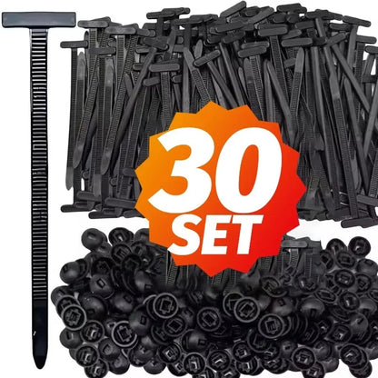 Nylon Cable Tie Buckle Heavy Duty Zip Ties with Pin Button Universal Self-locking Zip Ties Tool Car Daily Repair Fastening St