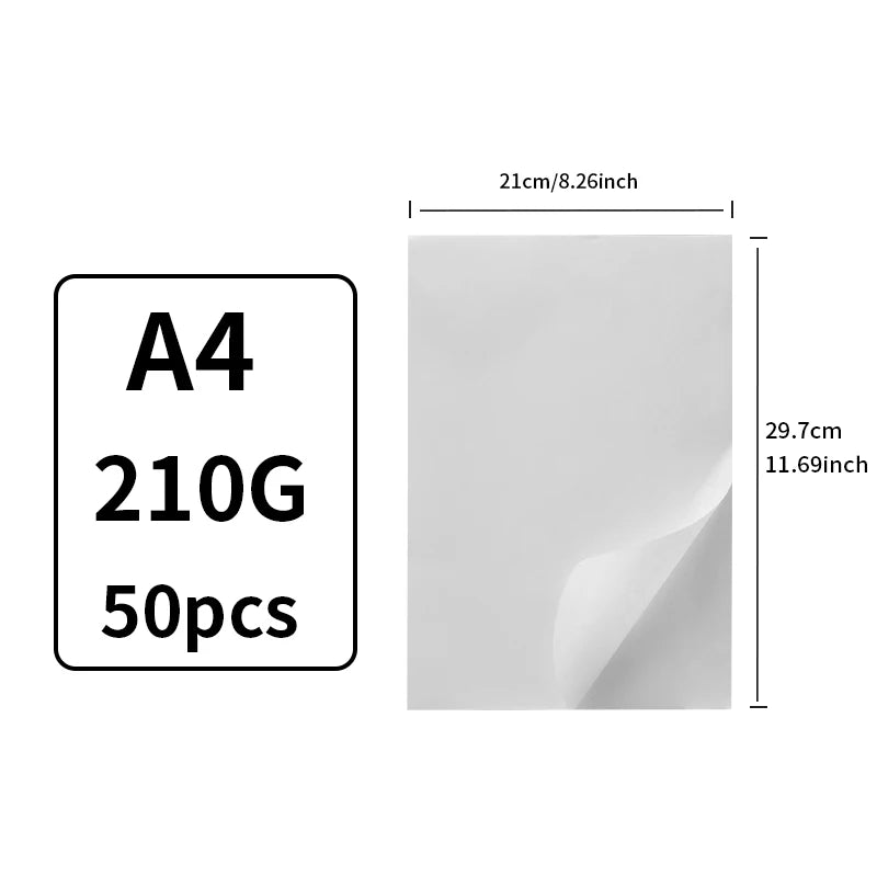 20/50Pcs A4 Washi Paper Self-Adhesive Hand Account Material Sticker Laser Inkjet Printer Translucent DIY Handmade Japanese Pa