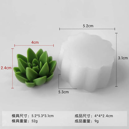 DIY Cactus Aromatherapy Candle Silicone Mold Simulation Cactus Dropper Resin Gypsum Ornament Mold DIY Glue Resin Succulent Mo