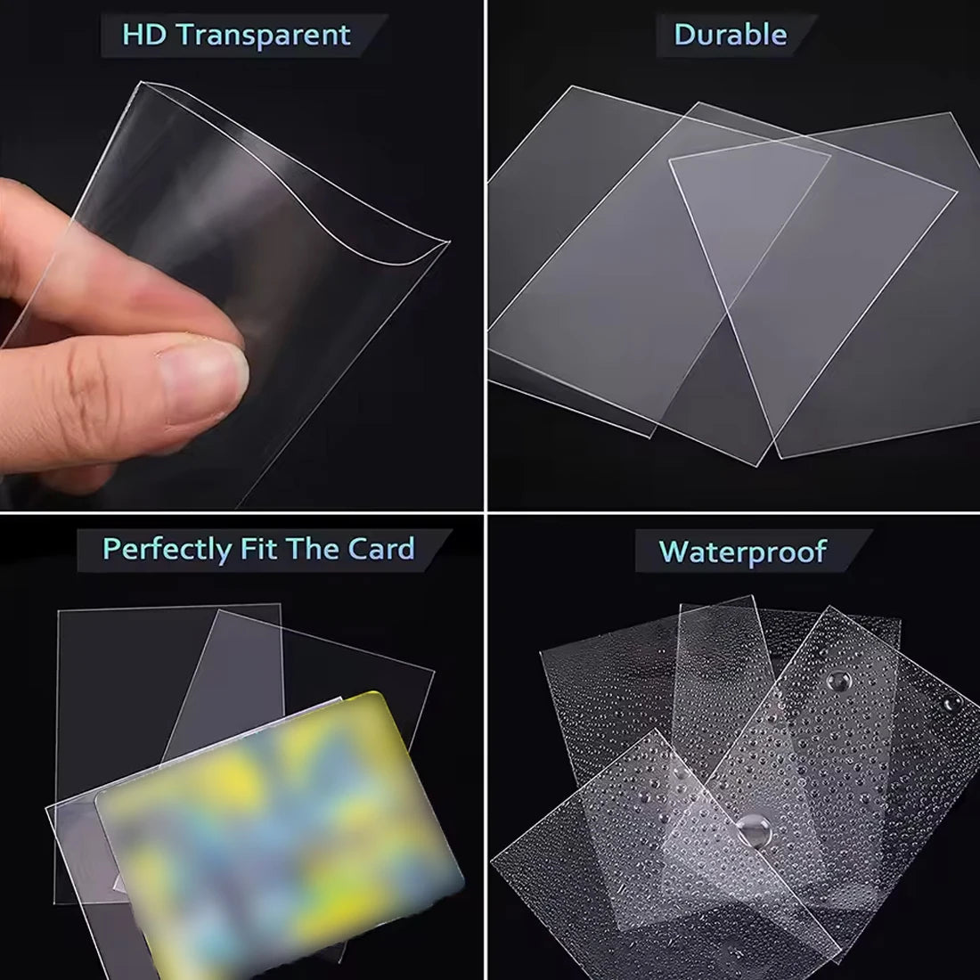300/100Pcs 66*91mm Card Sleeves Collect Cards Storage Toy For Italian Brainrot Trading Card Clear Film Card Holder Protectors