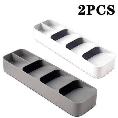 Multi-purpose Cutlery Storage Tray Cutlery Fork Spoon Compartmentalized Organizer Kitchen Drawer Categorized Storage Boxes - 