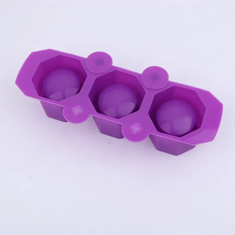 3 Holes Round Geometric Polygonal Concrete Silicone Flowerpot Mold Cactus Cement Pot DIY Clay Craft Bottle Mould Decoration -