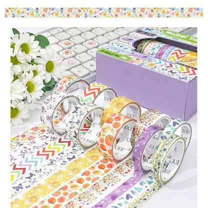 Washi Tape Set, 3/21 Rolls, Assorted Sizes, Floral 3m/Roll Washi Tape for Scrapbook, Arts, Crafts, Journals Planners Decorati