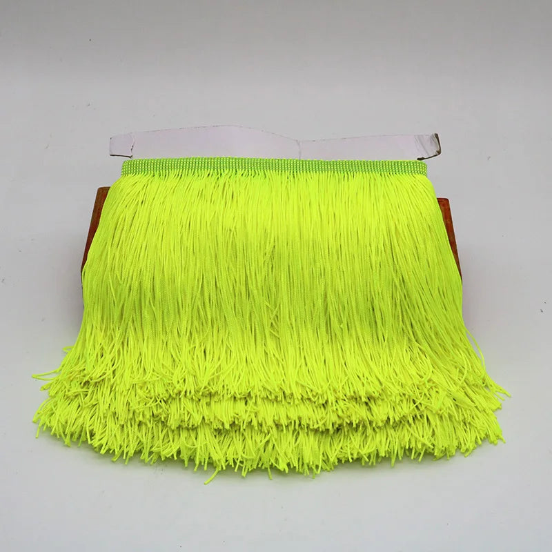 Lace Ribbon, 10 Yards Tassel Trim for Dress Trimming, Do It Yourself Crafts & Scrapbooking - Fluorescent yellow / 10 yards