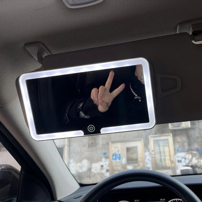 Car Interior Mirrors Sun Visor Plate LED HD Makeup Mirror for Girls Women Rechargeable Fill Light Universal Thin Vanity Mirro