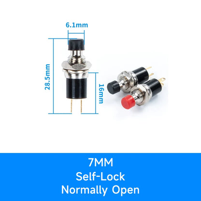 5mm 7mm 10mm PBS-110 PB05A small circular metal button switch with self resetting self-locking point action power switch