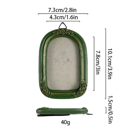 Vintage Mini Picture Frame Baroque Table Wall Hanging Decor Resin Relief Photo Frame European Art Jewelry Decoration Photo Pr
