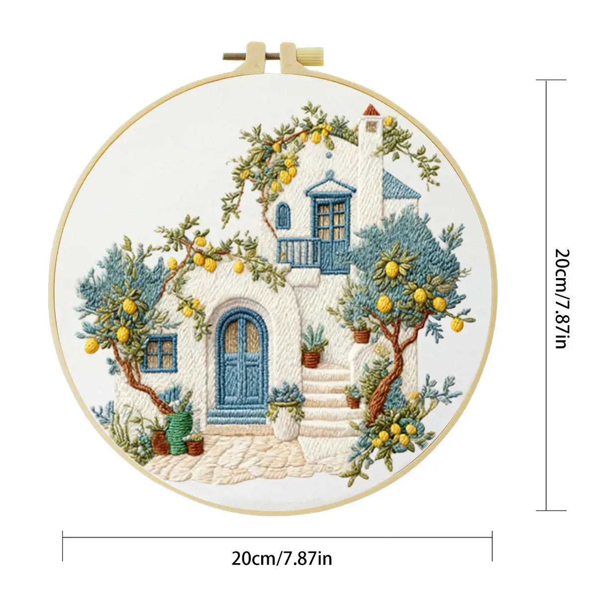1pc 20X20CM/15X15CM 7.87/6.3inch Beautiful Scenery Embroidery Starter Kit DIY Kit DIY Embroidery Kit Manualidades Craft Paint