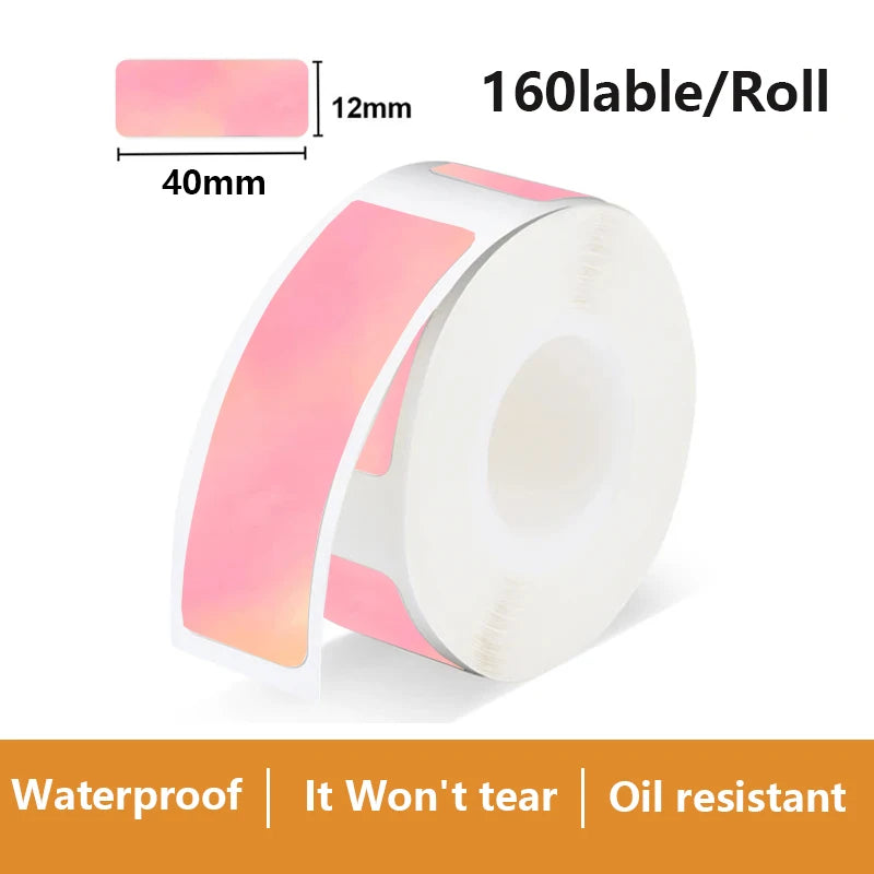 1Roll P12 P15 Thermal Label Sticker 12mm*40mm Tape Compatible Phomemo D30 Q30 Marklife P11 P50 L12 DELI Q2 Labeller - 12x40mm