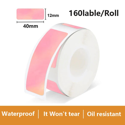 1Roll P12 P15 Thermal Label Sticker 12mm*40mm Tape Compatible Phomemo D30 Q30 Marklife P11 P50 L12 DELI Q2 Labeller - 12x40mm