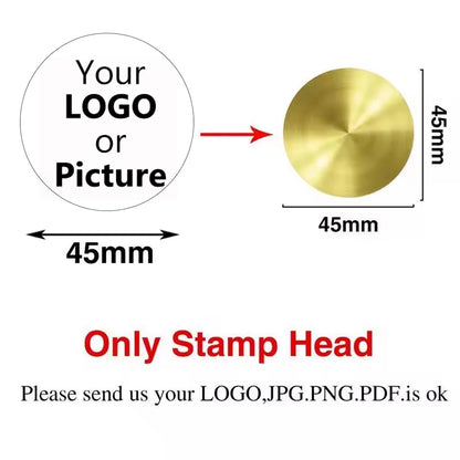 Custom Brass Wax Seal Stamp Personalized LOGO 25/30/40/50mm Round/Square Wax Sealing Head For Wedding Invitation Card Decor S