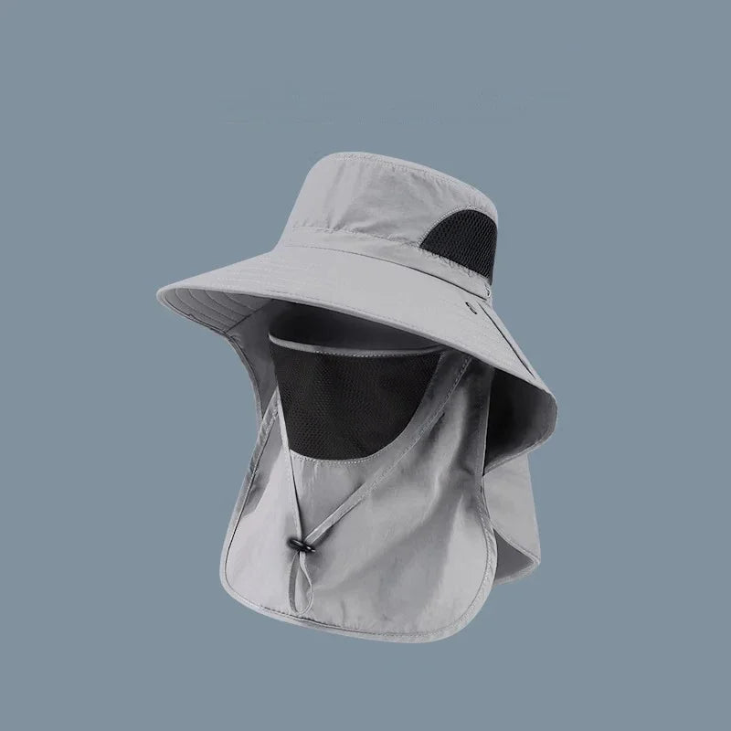 Wide Brim Outdoor Sun Hat Breathable Full Face Sun Shield Cap Anti Uv Fishing Travel Sports Sunshade Hat For Daily Outdoor Us