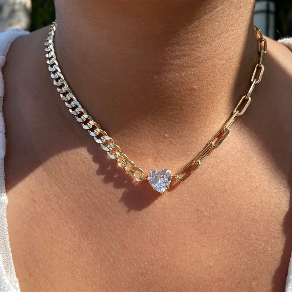 Vintage Punk Gold-plate Thick Chain Head Portrait Coin Pendant Necklace For Women Fashion Multilevel Geometric Hip Hop Jewelr