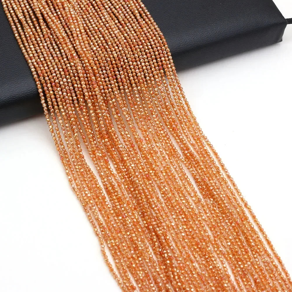 Natural Stone Beads Small Round Beads Mix Color Faceted Loose Spacer Beaded for Jewelry Making DIY Bracelet Necklace Accessor