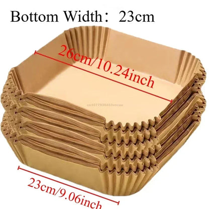 Air Fryer Paper Oven Paper Disposable Send Brush Non-Stick Airfryer Baking Papers Liners Parchment Paper for Baking Microwave