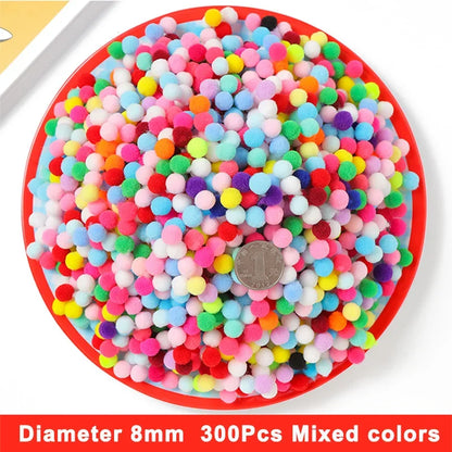 8-30mm Pom poms Multi-Colored Pompoms Soft Fluffy Puff Pompom Balls for Kid DIY Creative Craft Wedding Decor Sewing Supplies 