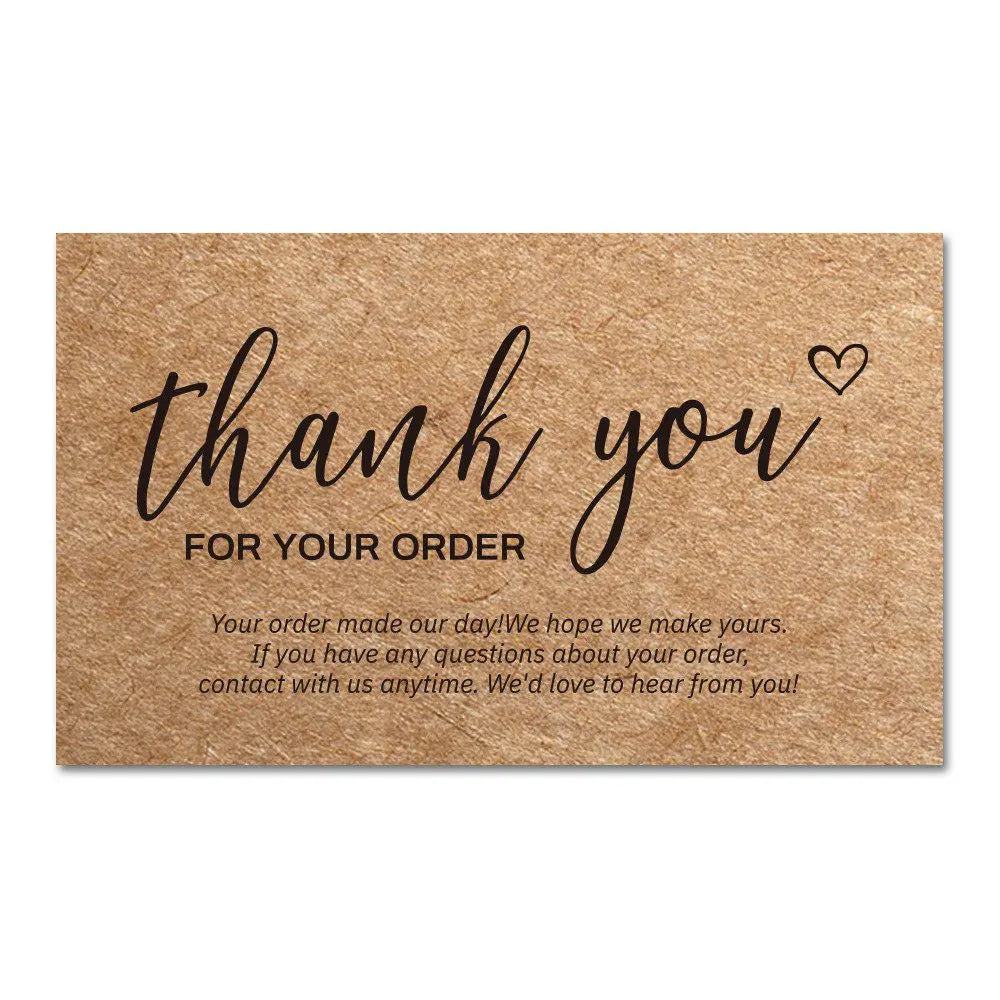 50pcs Natural Kraft Paper Thank You Cards for Small Business Appreciation Enterprise Thank You For Your Order Card Greeting C