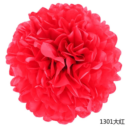 5pcs Wedding Decorative Paper Pompoms Pom Poms Flower Ball Party Home Decor Tissue Baby Shower Birthday Christmas DIY Decorat