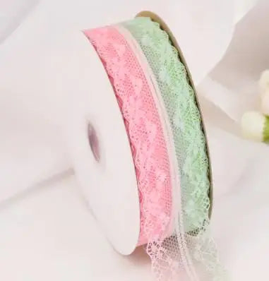 4cm 5yards Colorful Rainbow Net Fashion Ribbon Lace Trim Wedding DIY Dress Garment Edging Bag Decoration Accessories Bows H80