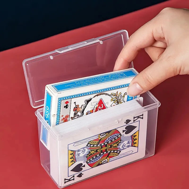 1/3pcs Playing Card Box, Clear Deck Case, Two Poker Images Can Be Placed (NO Cards) Christmas, Halloween, Thanksgiving Gift P