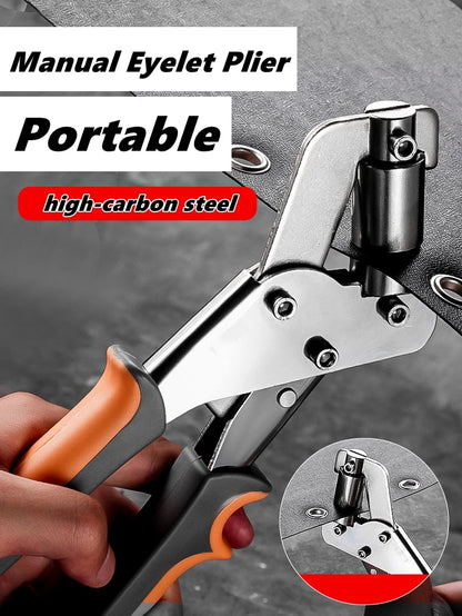 6mm / 10mm Eyelet Pliers Kit Tools Portable Hand Press Metal Grommet Hole Punch Plier for Leather Canvas Clothing DIY Tarp Ri