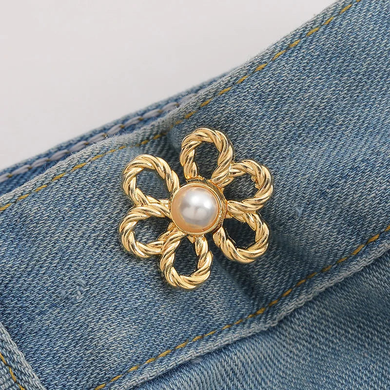 Bowknot Button Adjuster for Pants Skirts Waist Tightener Adjustable Waist Buckle for Jeans No Sewing Required Clothing Suppli
