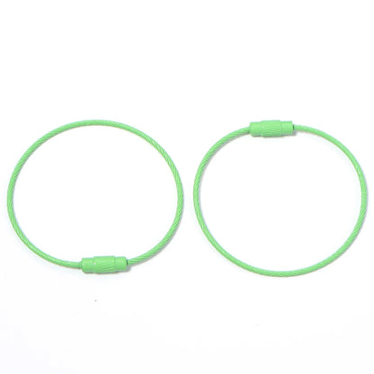 10pcs/lot Stainless Steel Wire Keychains Colorful Round Cable Loop Screw Lock Rope Rings For DIY Keyrings Key Chains Accessor