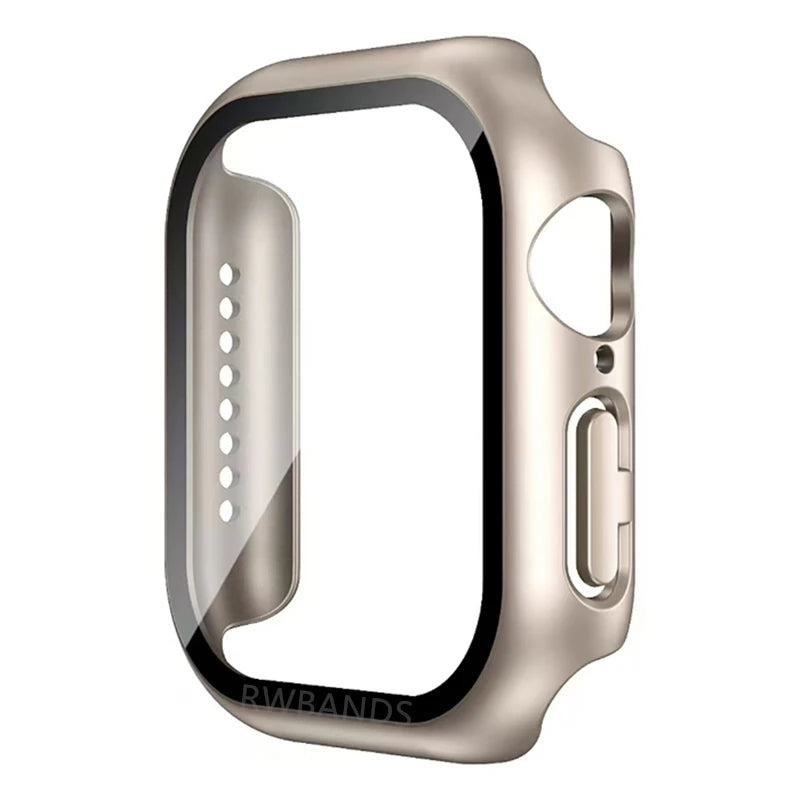 Glass+Cover For Apple Watch case 44mm 40mm 41 42 45 mm 49mm 46mm Screen Protector iWatch series Ultra 10 9 8 7 6 SE 5 Accesso