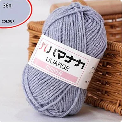 25G Milk Sweet Soft Baby Cotton Knitting Wool Thick Fiber Yarn Velvet Hand Threads for Knitting Wool Crochet Yarn for DIY Swe