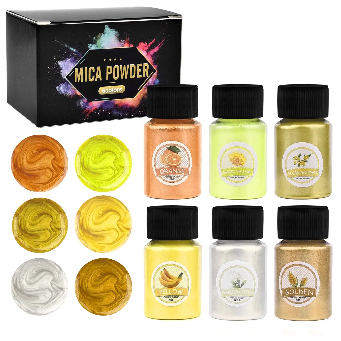 6Colors/Sets Pearl Powder Pigment DIY Epoxy Resin Mold Colorant Dye Pearlescent Epoxy Resin Pigment Jewelry Making Accessorie