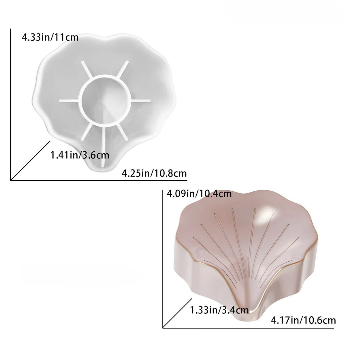 Resin Silicone Mold, DIY Epoxy Resin Mold for Making Flower Shaped Soap Storage Box, Hand Pouring and Shaping - White (Style 