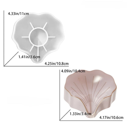 Resin Silicone Mold, DIY Epoxy Resin Mold for Making Flower Shaped Soap Storage Box, Hand Pouring and Shaping - White (Style 