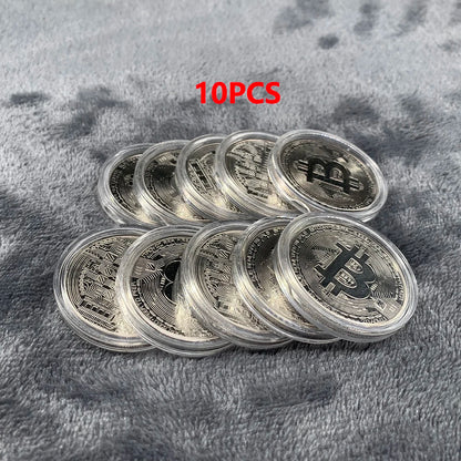 Gold Plated Bitcoin Coin Collectible Art Collection Gift Physical Commemorative Casascius Bit BTC Metal Antique Crafts Imitat