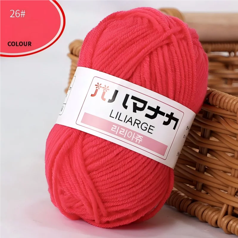 DIY Baby Milk Sweet Soft Cotton Knitting Wool Yarn Thick Fiber Velvet Yarn Hand Knitting Wool Crochet Yarn for DIY Sweater - 