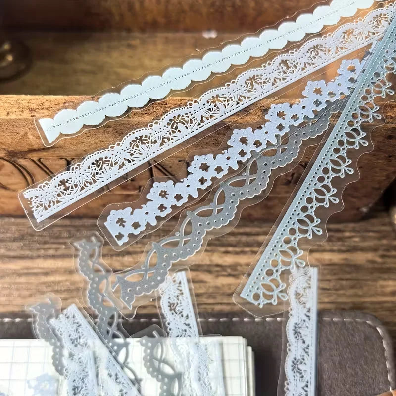 1 Pack (40 pieces) - Soft floral lace-like decorative stickers - Self-adhesive. Suitable for vintage scrapbooks and card maki