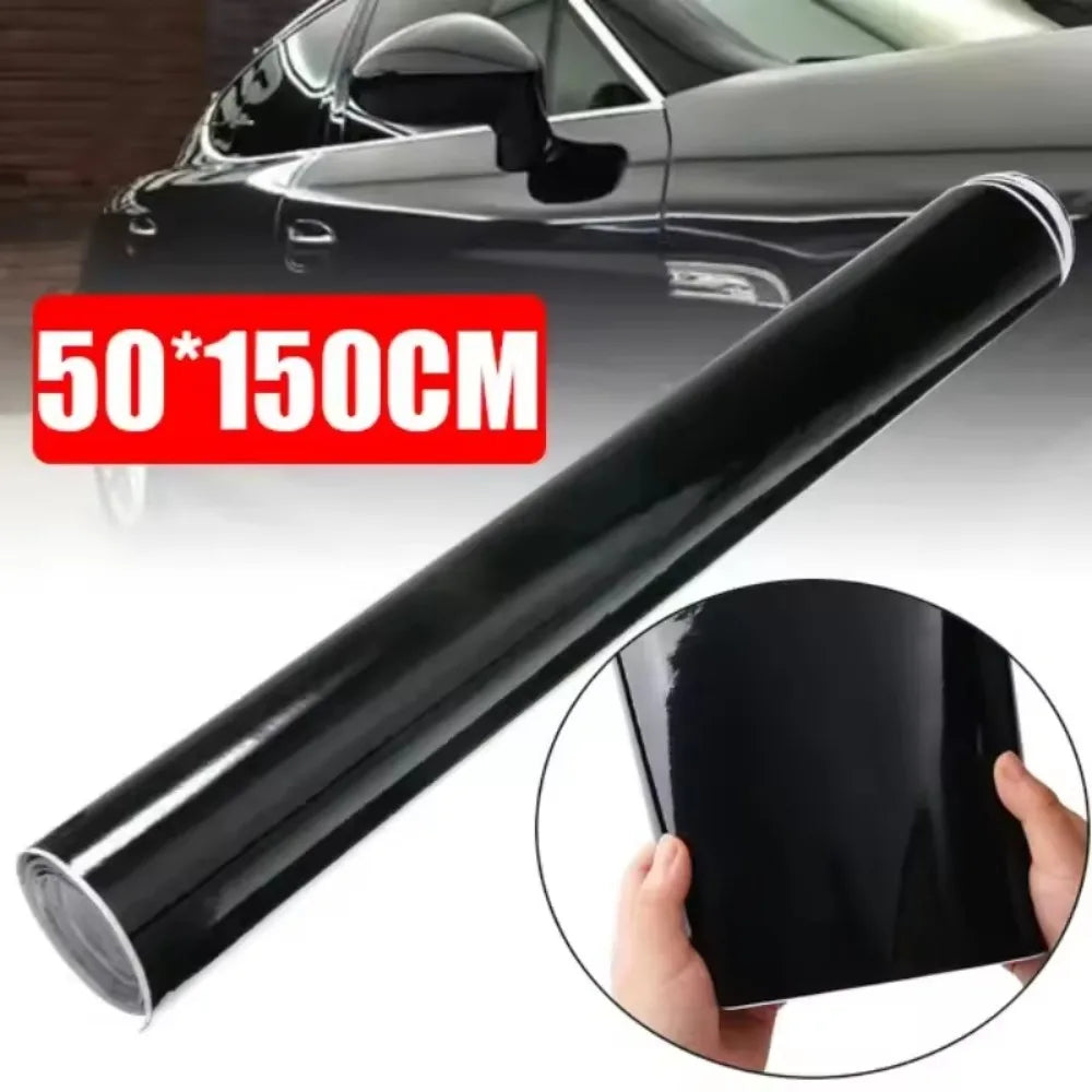 Piano Black Glossy Vinyl Wrap Film Self Adhesive Vinyl Sticker Bubble Free for Window Trim Mirror Car Motorcycles Bicycle Lap